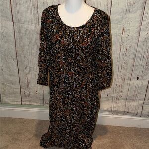 Croft & Barrow Multicolor Floral Long Sleeve Dress